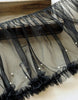 2 Yards x 35cm Width Cute Ruffled Floral Tulle Lace Trim with Beads