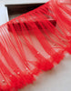 2 Yards x 35cm Width Cute Ruffled Floral Tulle Lace Trim with Beads