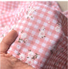 150cm Width Branch Flower Print on Plaid Cotton Blend fabric