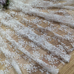 130cm Width Vine Floral Embroidery Tulle Lace Fabric