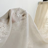 150cm Width Chrysanthemum Floral Embroidery Silk Blend Lace Fabric