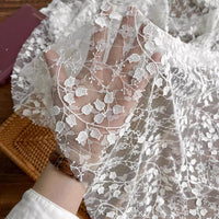 125cm Width x 95cm Length Premium  Bellflower Embroidery Lace Fabric