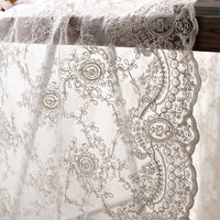 135cm Width  Retro 3D Vine Floral Embroidery Bone Lace Fabric