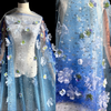 150cm Width x 95cm 3D Fantasy Floral Embroidery Sequined Lace Fabric
