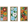 Wood Wall Art 20cm x 40cm x 3pcs Hollow out Morden Scenery Botanical animal or floral art set