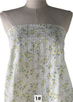145cm Width Premium Jacquard Print Branch Floral Cotton Lace Fabric by the Yard