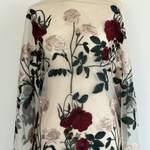幅 125cm 枝バラの花刺繍チュールレース生地