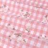 150cm Width Branch Flower Print on Plaid Cotton Blend fabric
