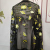 138cm Width x 95cm Length Premium Butterfly Flower Embroidery Black Lace Fabric