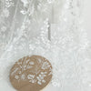 130cm Width x 95cm Length Botanical Vine and Branch Floral Embroidery Wedding Lace Fabric