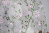 130cm Width x 95cm Length Pink and Green Branch Floral Embroidery Lace Fabric