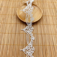 14 Yards Elegant Retro Lolita Floral Embroidery Beads-like Necklace Lace Ribbon
