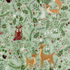 150cm Width x 95cm Length Botanical Flower and Animal Deer Jacquard Fabric
