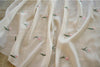 145cm Width x 95cm Length Pink Tulip Floral Pattern Embroidery Chiffon Fabric