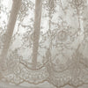 135cm Width  Retro 3D Vine Floral Embroidery Bone Lace Fabric