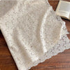 130cm Width  Vintage Hollow-out Cotton Floral Embroidery Fabric Beige