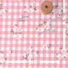 150cm Width Branch Flower Print on Plaid Cotton Blend fabric