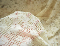 150cm Width Grid Floral Embroidery Lace Fabric