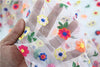 51 inches x 1 Yard Colorful Floral Embroidery Tulle Lace Fabric