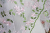 130cm Width x 95cm Length Pink and Green Branch Floral Embroidery Lace Fabric