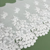 2 Yards x 14 inches Width Vintage Hollow-Out 3D Floral Embroidery Cotton Lace Fabric Trim