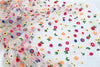 51 inches x 1 Yard Colorful Floral Embroidery Tulle Lace Fabric