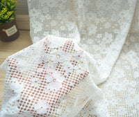 150cm Width Grid Floral Embroidery Lace Fabric