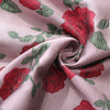 146cm Width x 95cm Length High Quality Retro Yarn-dyed Jacquard  Embossed Red Rose Floral Fabric