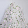 130cm Width x 95cm Length Pink and Green Branch Floral Embroidery Lace Fabric