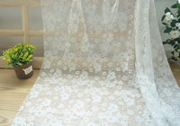 150cm Width Grid Floral Embroidery Lace Fabric