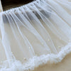 2 Yards x 35cm Width Cute Ruffled Floral Tulle Lace Trim with Beads