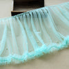 2 Yards x 35cm Width Cute Ruffled Floral Tulle Lace Trim with Beads
