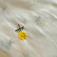 幅 130cm カラフルな花柄刺繍オーガンザ混レース生地