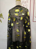 138cm Width x 95cm Length Premium Butterfly Flower Embroidery Black Lace Fabric