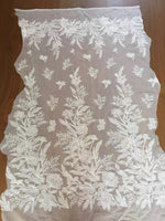 135cm Width x 95cm Length Premium Botanical Branch Floral Embroidery Wedding Bridal Lace Fabric