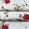 110cm Width x 95cm Length Retro Rose Floral Print Cotton Fabric