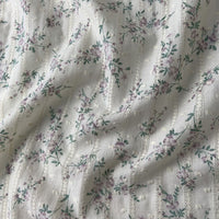 145cm Width Premium Jacquard Print Branch Floral Cotton Lace Fabric by the Yard