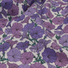 150cm Width x 95cm Length Purple Morning Glory Print Cotton Fabric