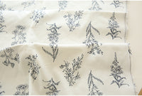 140cm Width Botanical Branch Print Linen Blend Fabric
