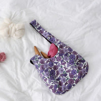 150cm Width x 95cm Length Purple Morning Glory Print Cotton Fabric