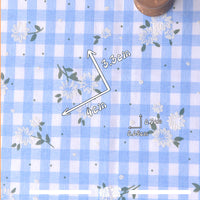 150cm Width Branch Flower Print on Plaid Cotton Blend fabric