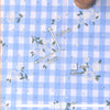 150cm Width Branch Flower Print on Plaid Cotton Blend fabric