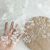 130cm Width x 95cm Length Botanical Vine and Branch Floral Embroidery Wedding Lace Fabric