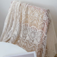 130cm Width Retro Floral embroidered tulle lace fabric