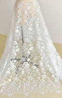 130cm Width x 95cm Length Premium Vine Floral Wedding Bridal Lace Fabric