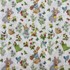110cm Width x 95cm Length  Rabbit Flower and Strawberry Print Cotton Fabric