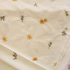 150cm Width x 95cm Length Daisy and Floral Cotton Embroidery Fabric