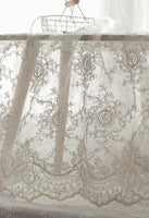 135cm Width  Retro 3D Vine Floral Embroidery Bone Lace Fabric