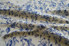 144cm Width x 95cm Length Retro Blue Botanical Branch Floral Jacquard Fabric