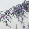 23cm Width x 3 Yards Length Vivid Floral Embroidery Lace Fabric Trim
